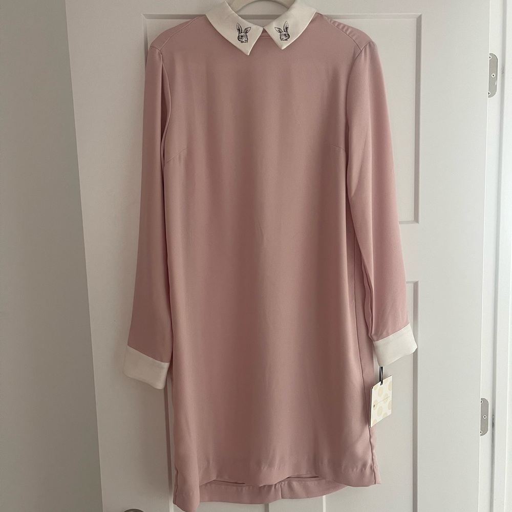 Victoria Beckham for Target Women's Collared Shift Dress Blush Pink Size Medium